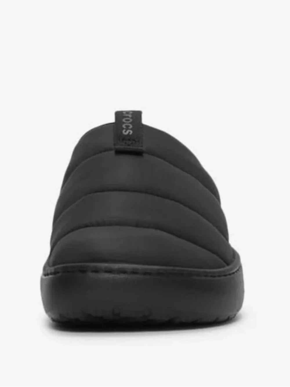 CROCS Kids Unisex Black Quilted Slip-On Lined Puff Moccasins Youth 5. NWT